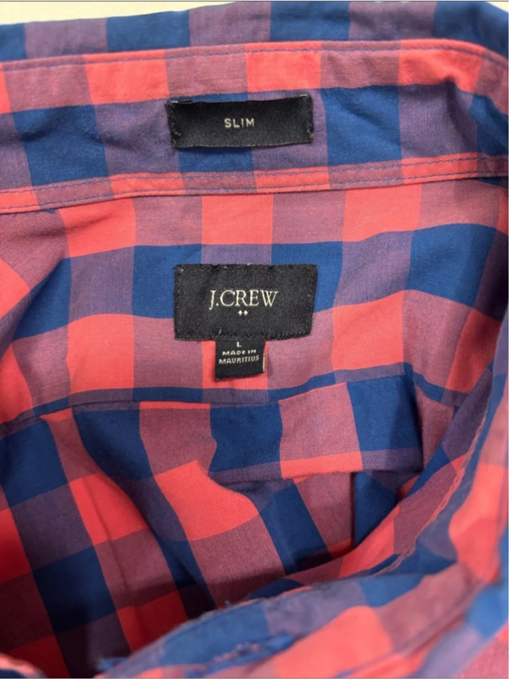 J. Crew Red and Blue Slim fit Buffalo Check Button-Down Shirt 234 every day work